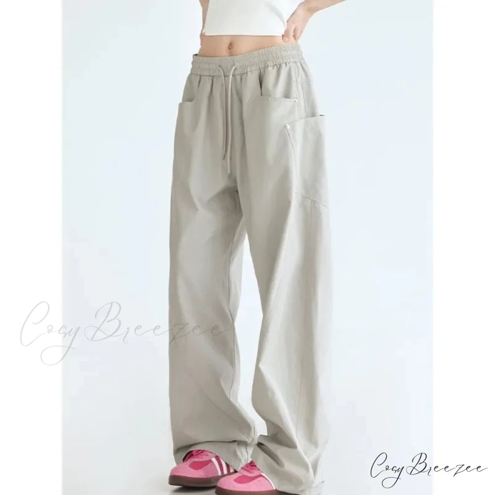 Plain Color Cargo Women Y2K Pants pants-241228