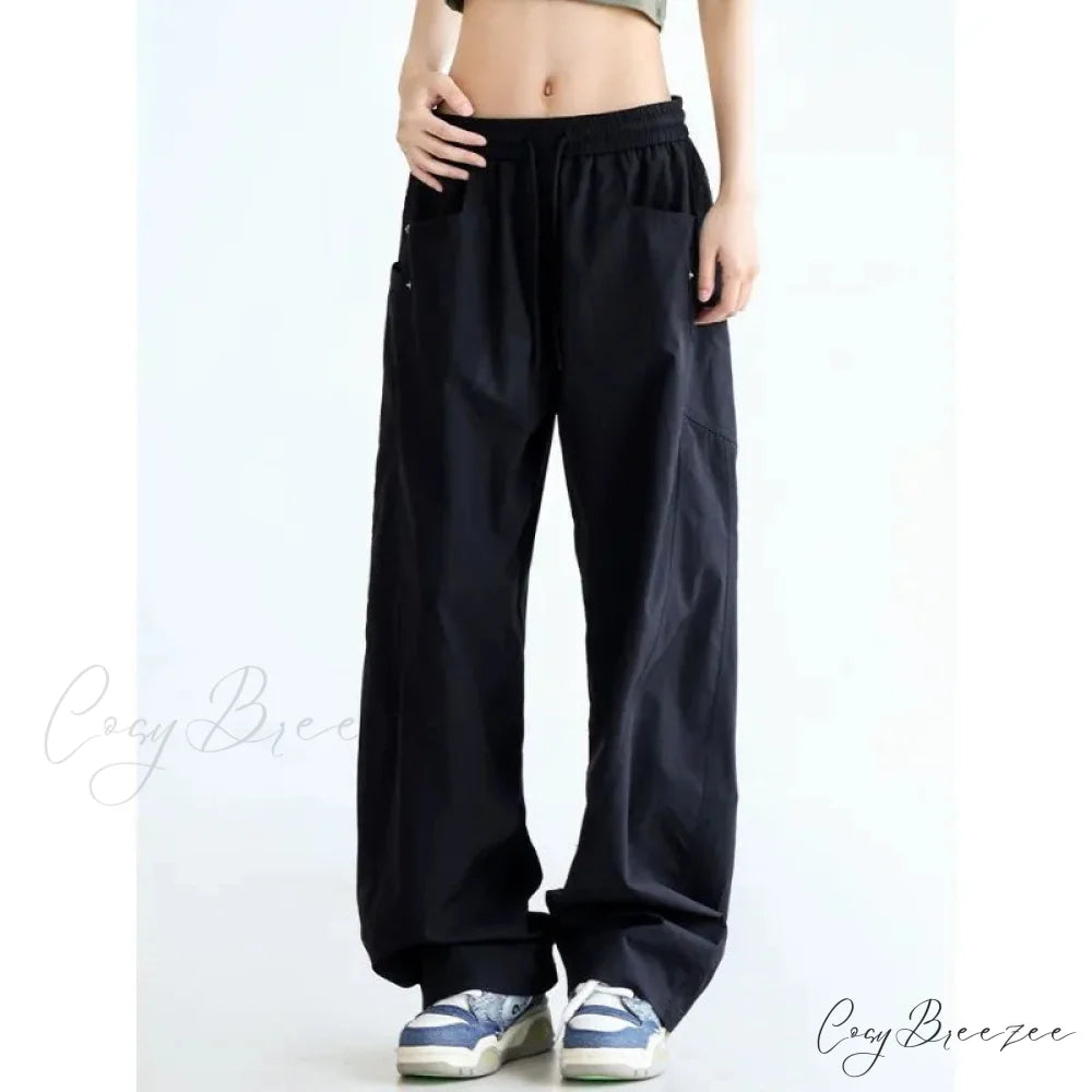 Plain Color Cargo Women Y2K Pants black / S pants-241228