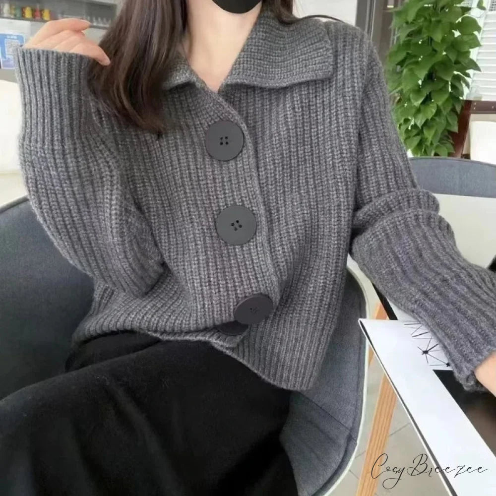 Plain Full Sleeve Single-Breasted Cardigan cardigans-241228