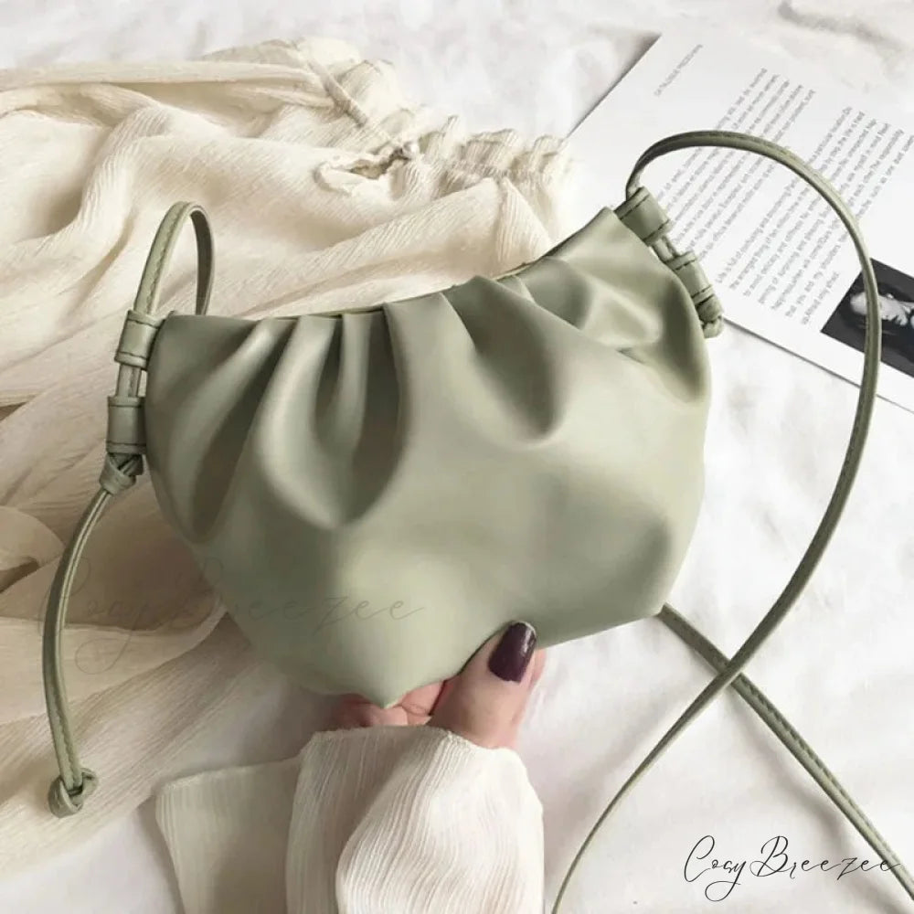 Pleated Mini Zipper Cloud Crossbody Bag crossbody-250126