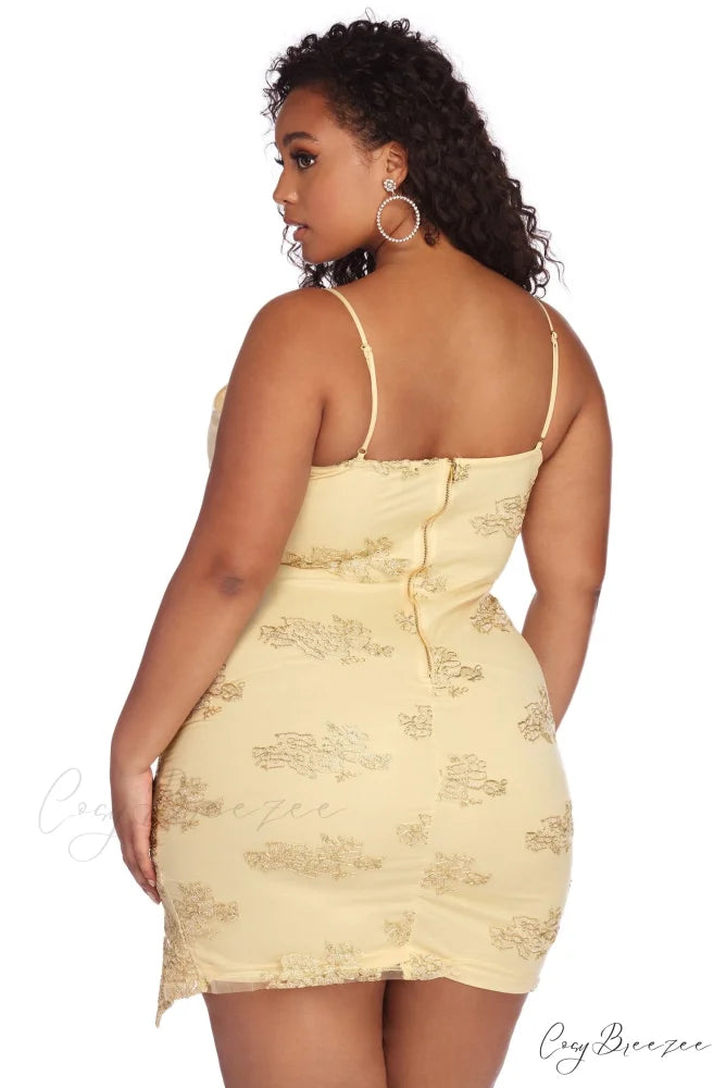 Plus Lace Stylish Darling Mini Dress