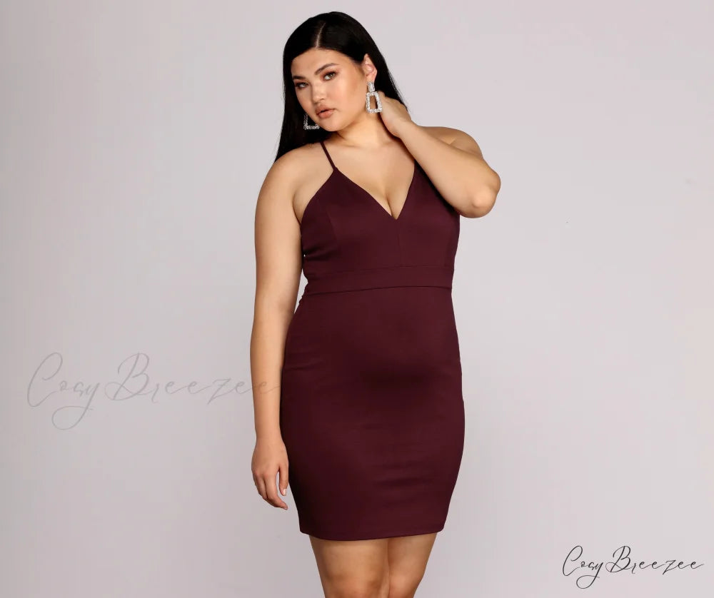 Plus Midnight Stylish Dreams Bodycon Dress PLUM / 1X