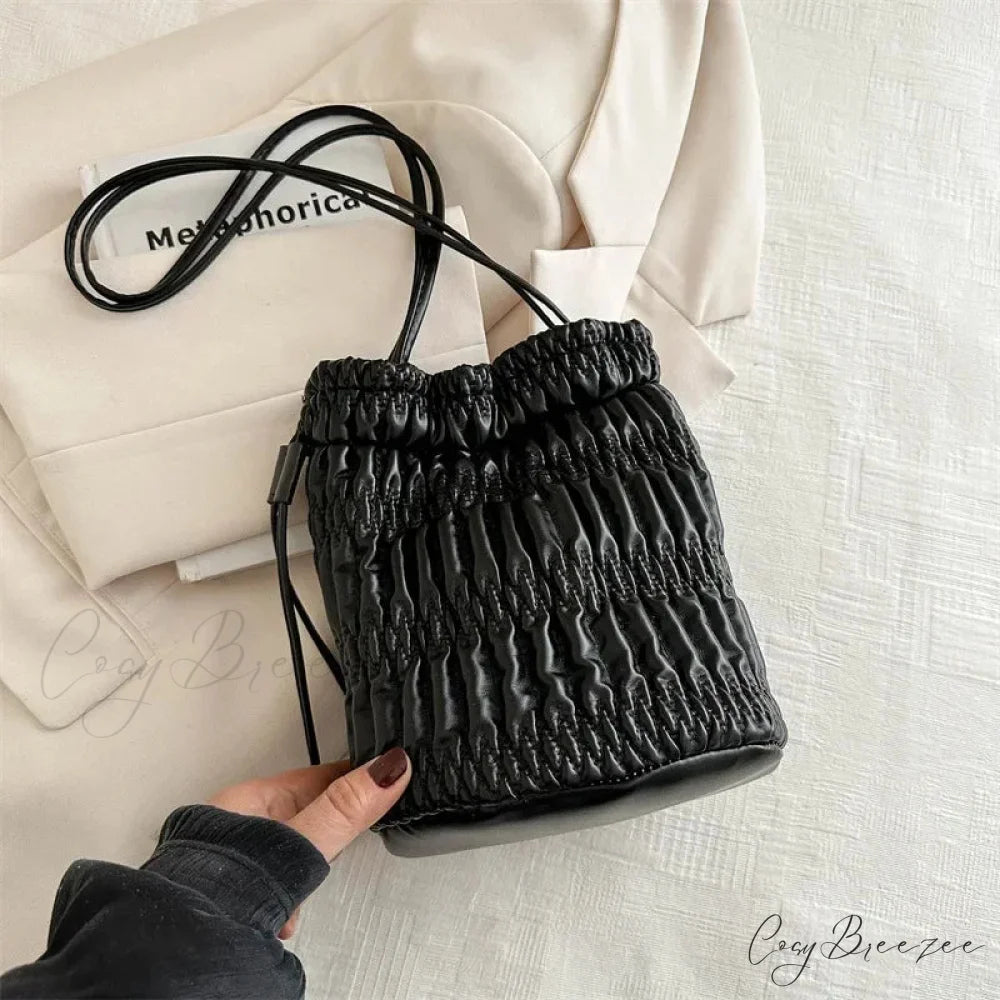 Plush Luxury Designer Bag Black shoulder-250126