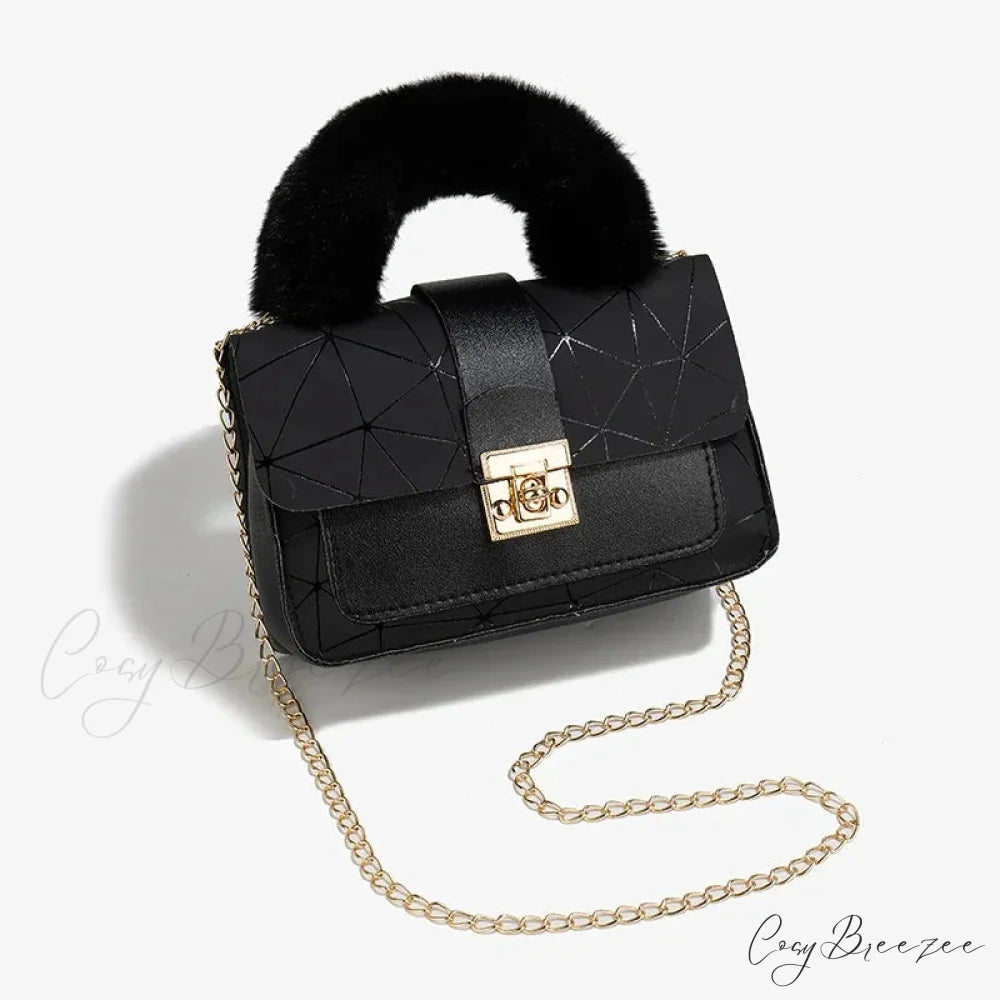 Plush Small Square Printed Messenger Bag handbag-250126