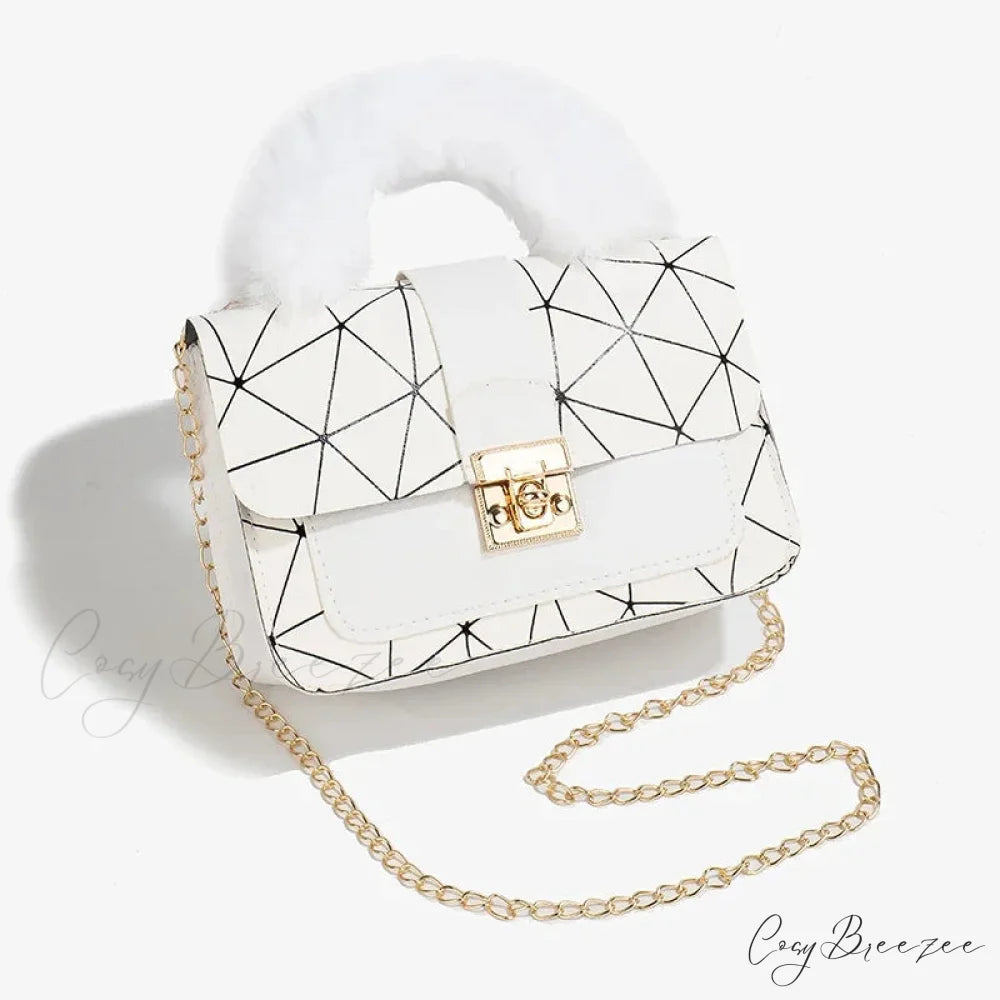 Plush Small Square Printed Messenger Bag handbag-250126