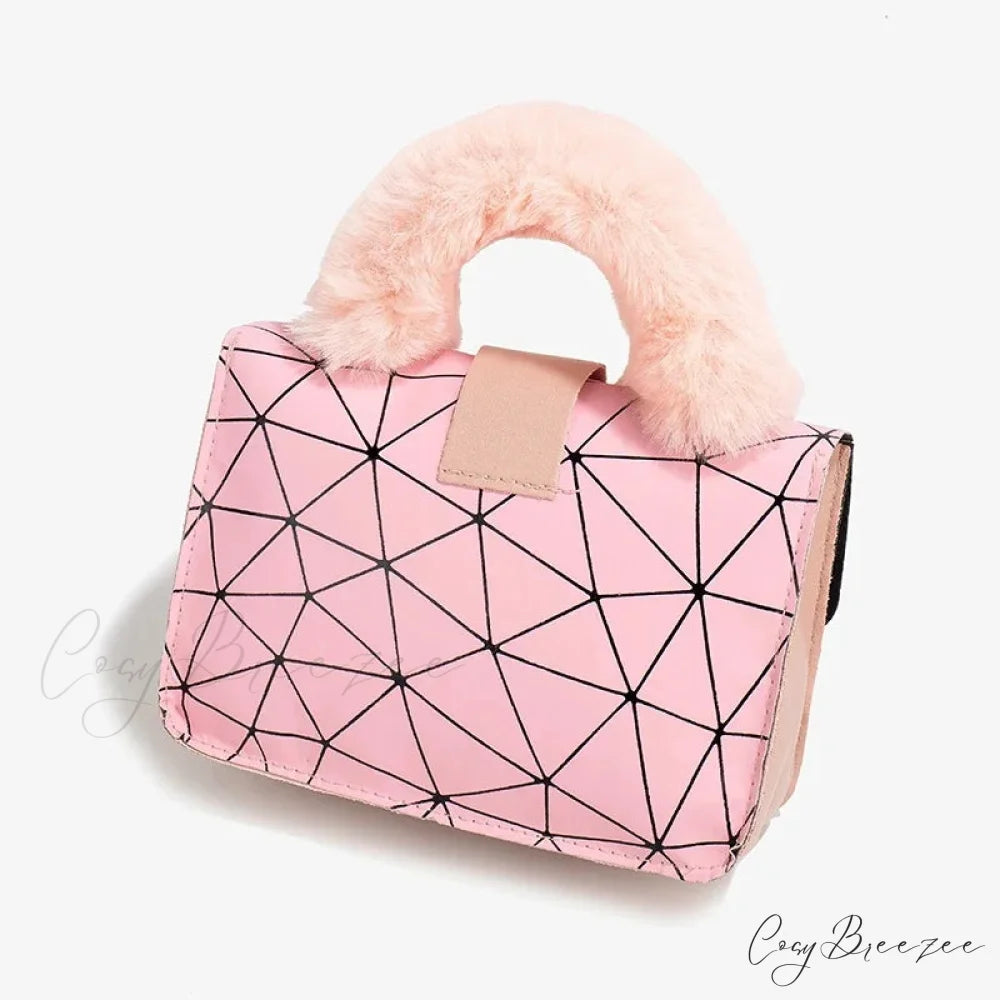 Plush Small Square Printed Messenger Bag handbag-250126