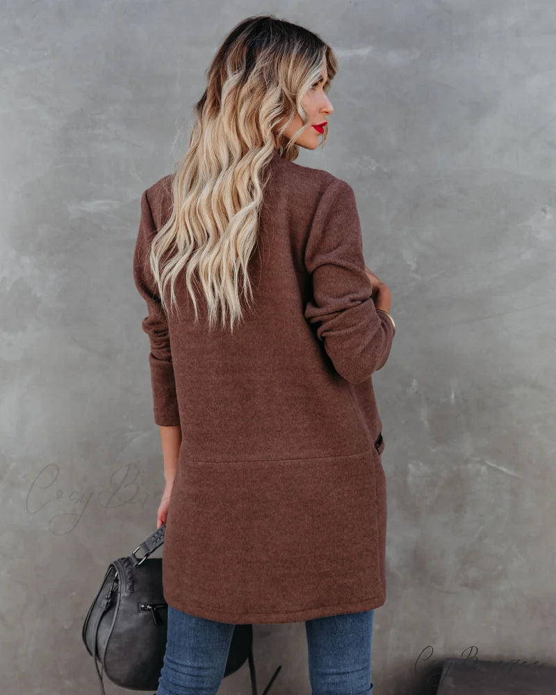 Pocketed Coat in Mocha