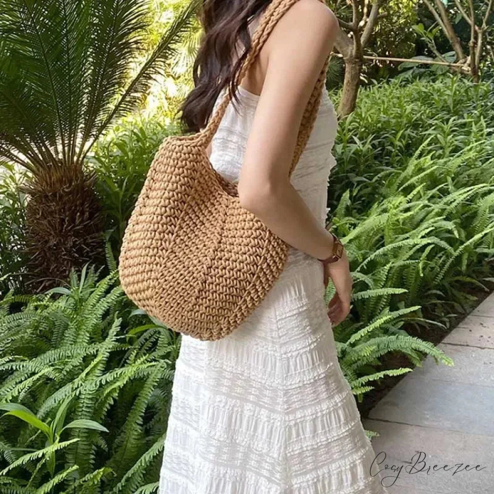 Popular Woven Bucket Shoulder Bag shoulder-250126