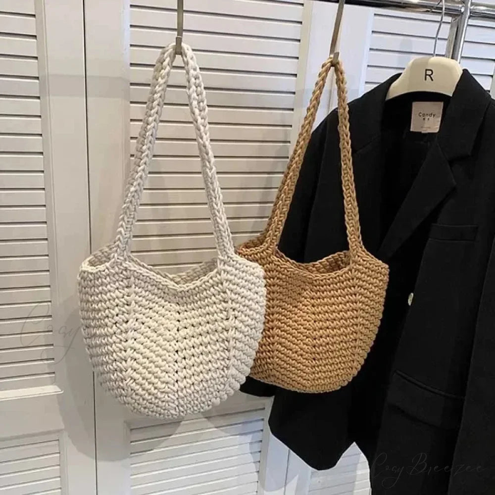 Popular Woven Bucket Shoulder Bag shoulder-250126