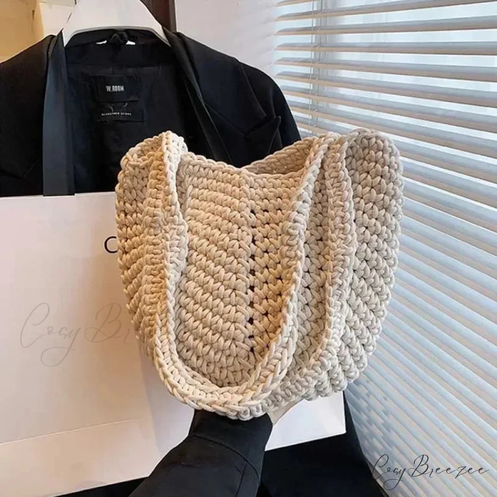 Popular Woven Bucket Shoulder Bag shoulder-250126