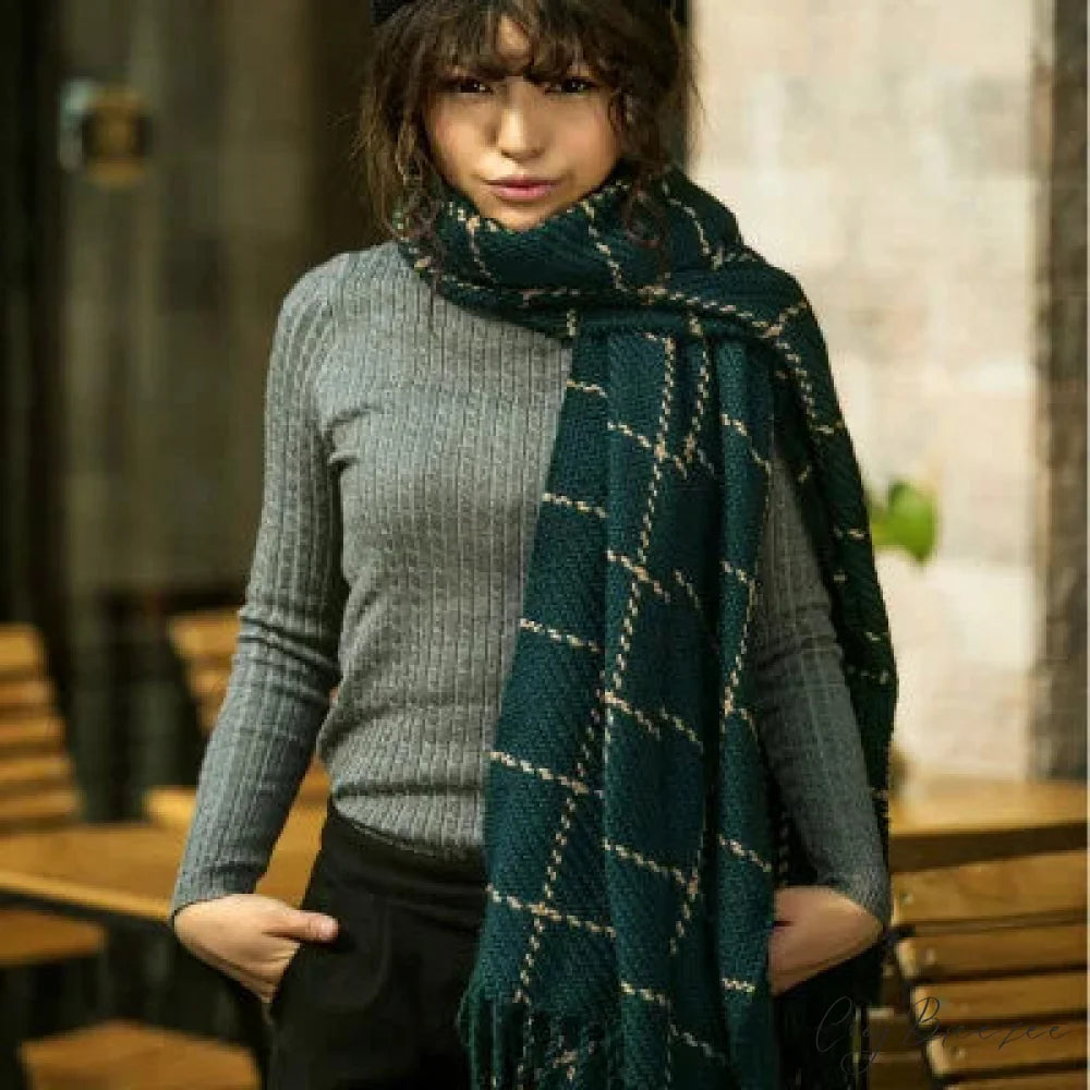 Premium Neckerchief Cashmere Scarf blue scarf-241228