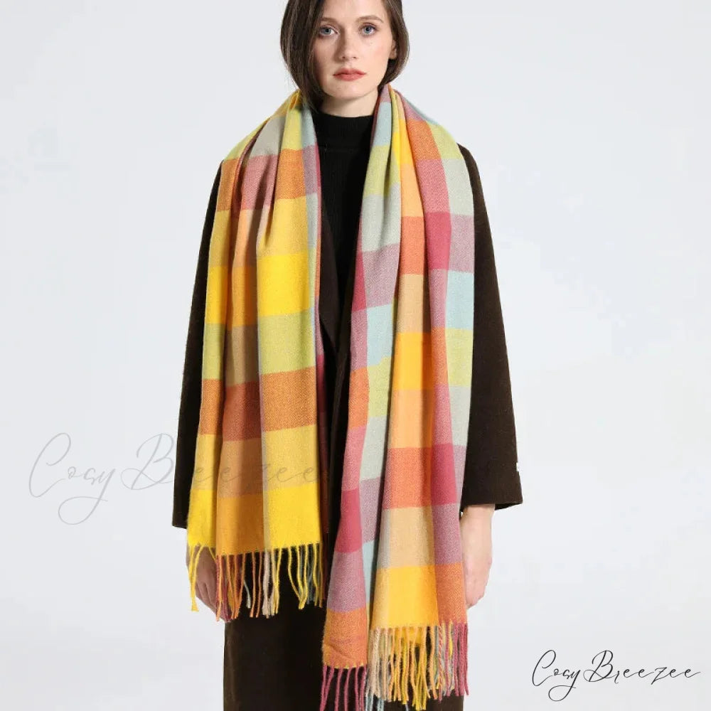 Premium Plaid Cashmere Long Bandana Scarf Color22 scarf-241228