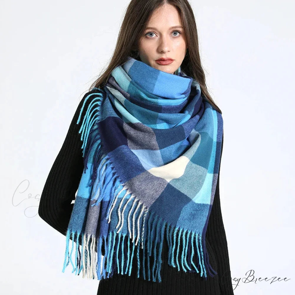 Premium Plaid Cashmere Long Bandana Scarf Color23 scarf-241228