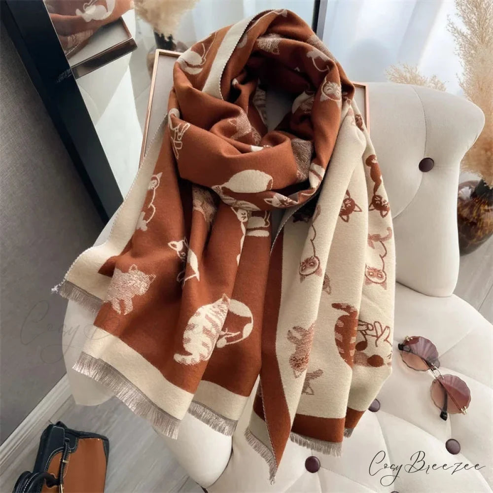 Premium Winter Cashmere Blanket Scarf Color1 scarf-241228