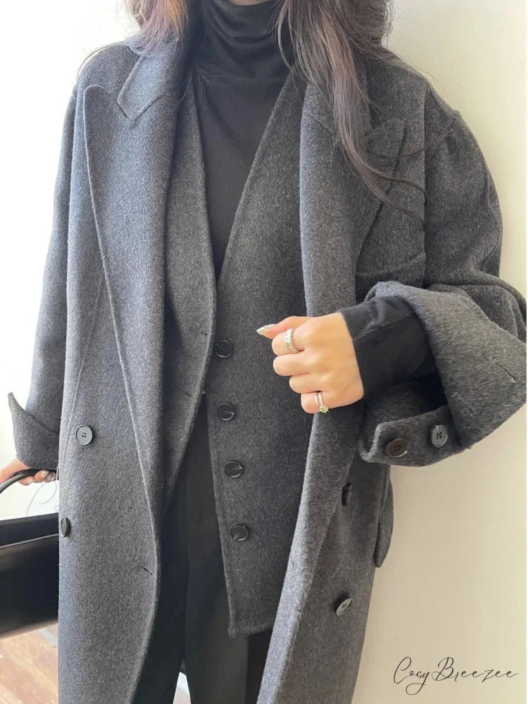 Premium Wool Cashmere Double-Sided Coat overcoats-241228