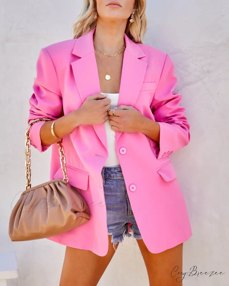 PREORDER - Aria Blazer with Pockets - Pink