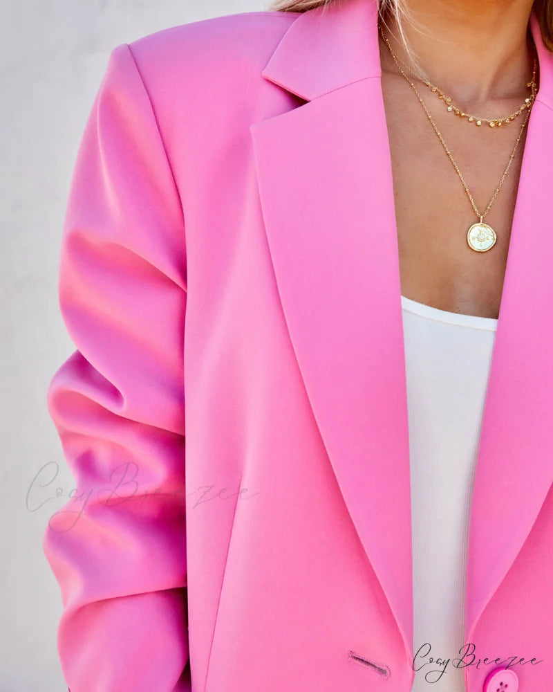 PREORDER - Aria Blazer with Pockets - Pink