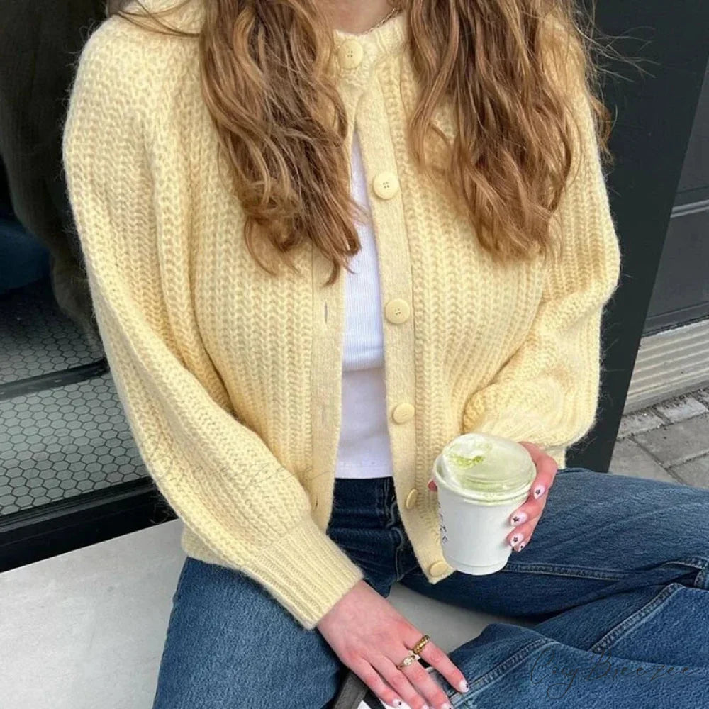 Preppy Button Up Vintage Y2K Cardigan cardigans-241228