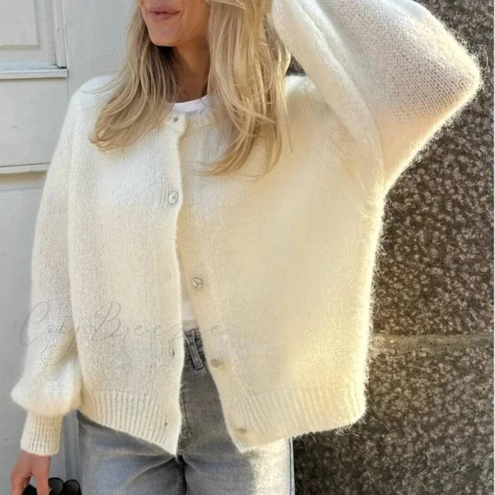 Preppy Y2K Button-Down Knit Casual Soft Cardigan Jacket cardiagn-250126
