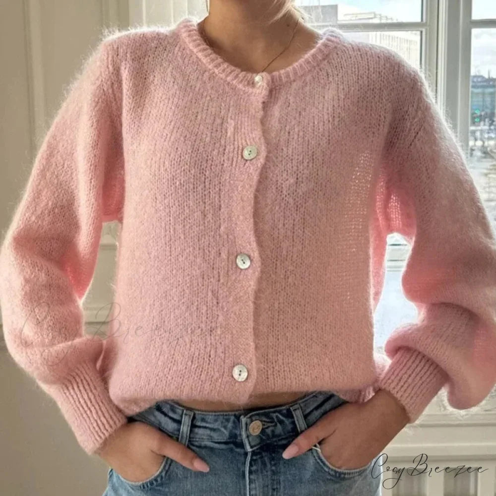 Preppy Y2K Button-Down Knit Casual Soft Cardigan Jacket cardiagn-250126