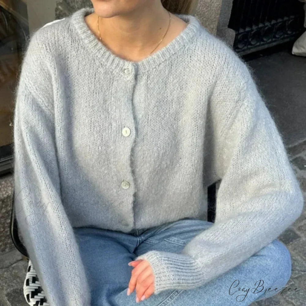 Preppy Y2K Button-Down Knit Casual Soft Cardigan Jacket cardiagn-250126