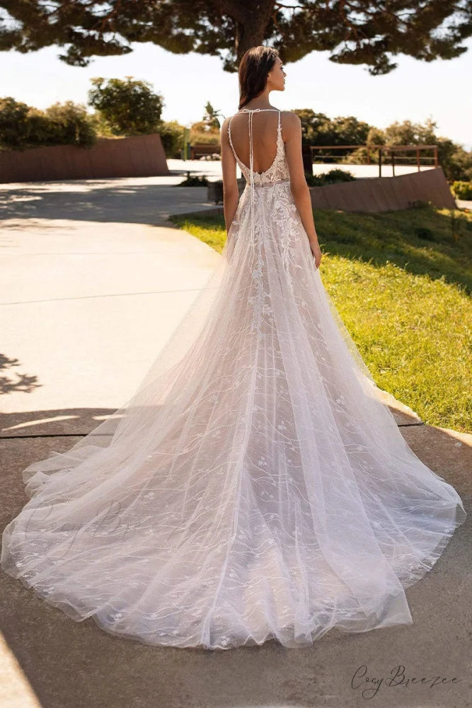 Promise of Love Embroidered Modern Lace Backless Maxi Dress