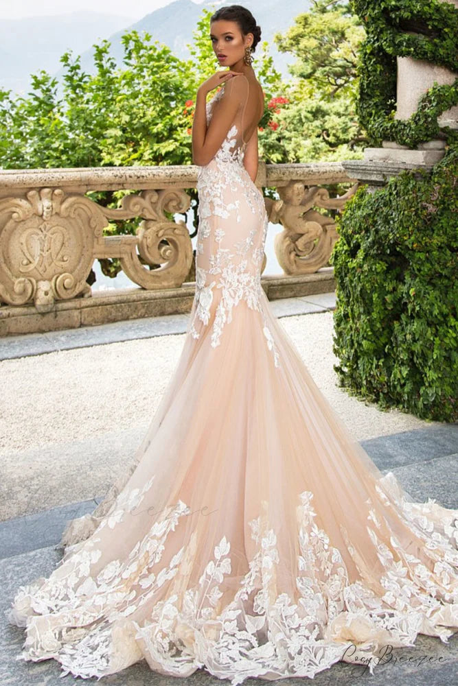 Promised Love Lace Trendy Mermaid Wedding Dress
