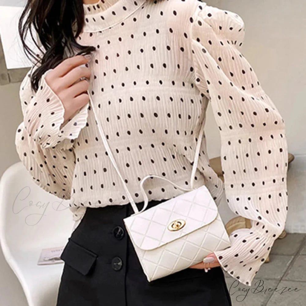 PU Leather Lipstick Phone Storage Crossbody Handbag White handbag-250126
