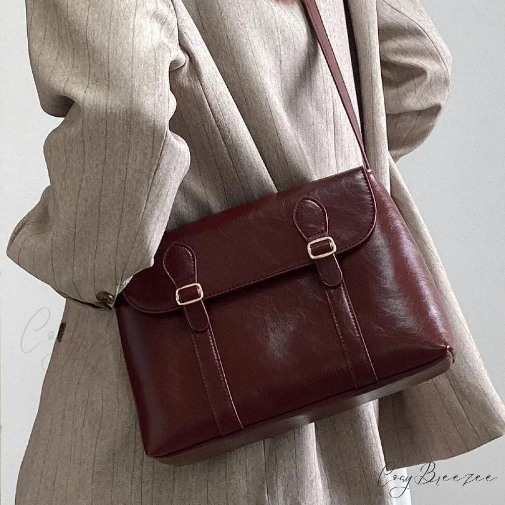 PU Leather Luxury Designer Crossbody WineRed shoulder-250126