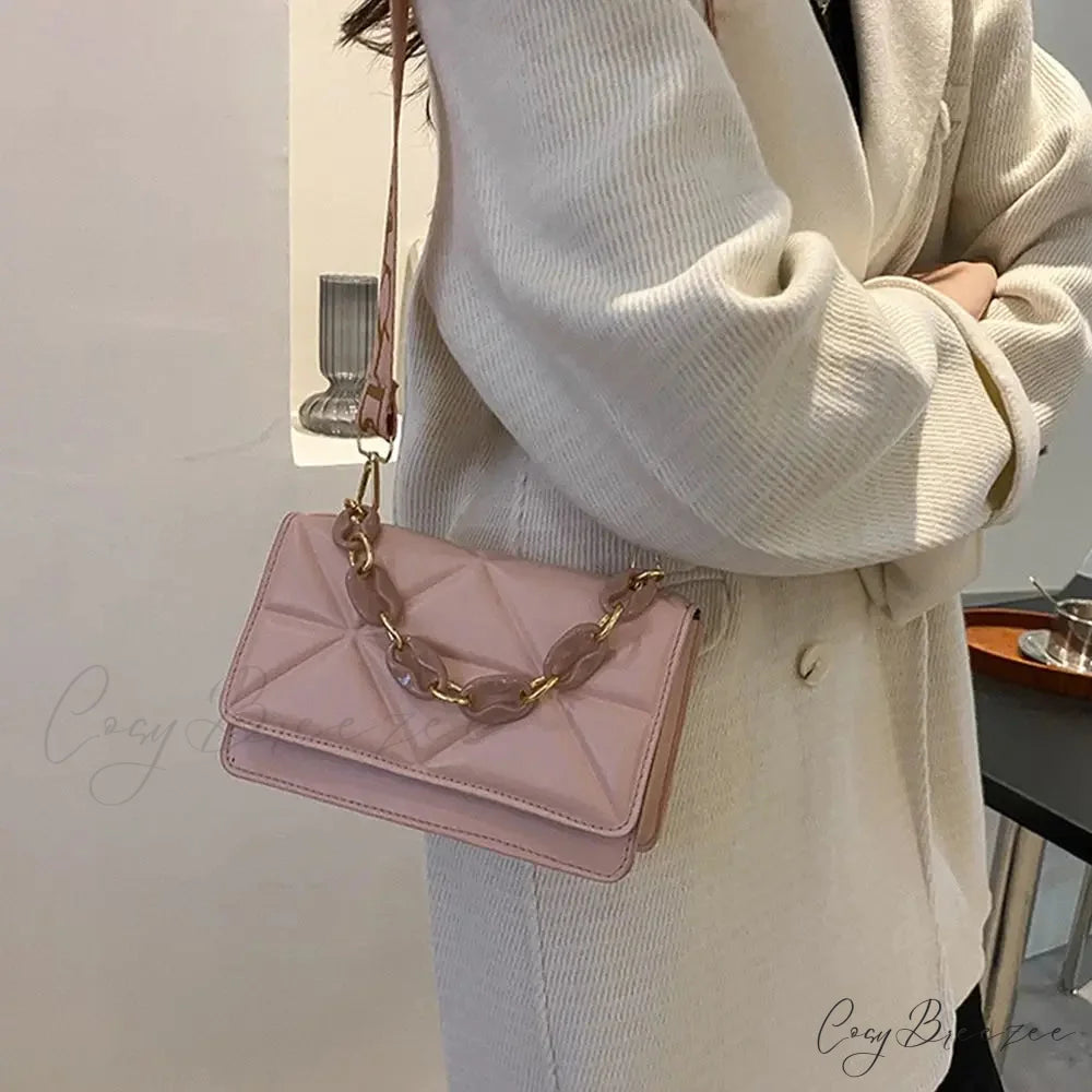 PU Leather Metal Chain Crossbody Bag crossbody-250126