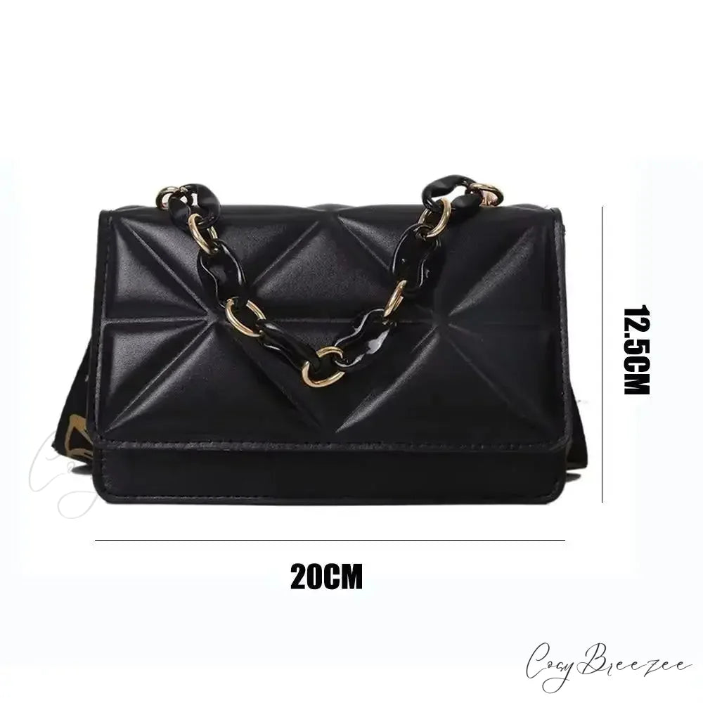 PU Leather Metal Chain Crossbody Bag crossbody-250126