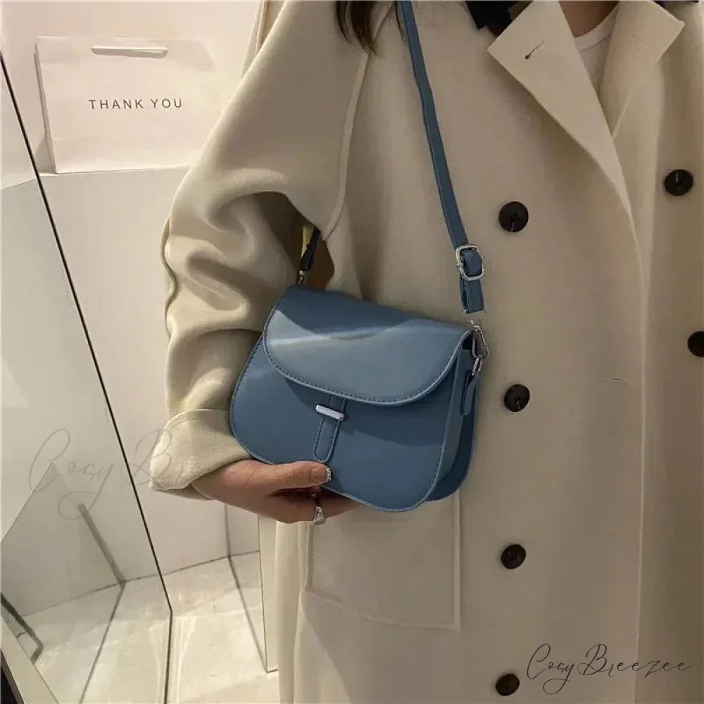 PU Leather Saddle Crossbody Bag shoulder-250126