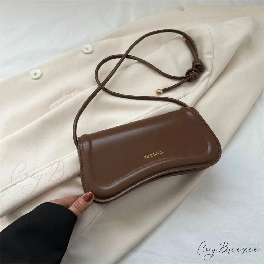 PU Leather Underarm Shoulder Crossbody Bag Brown / (20cm shoulder-250126