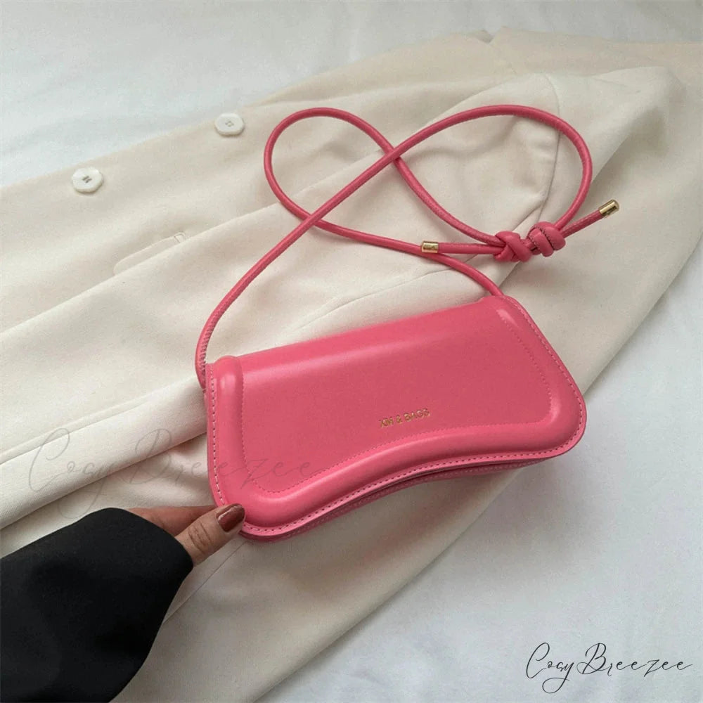 PU Leather Underarm Shoulder Crossbody Bag Pink / (20cm shoulder-250126