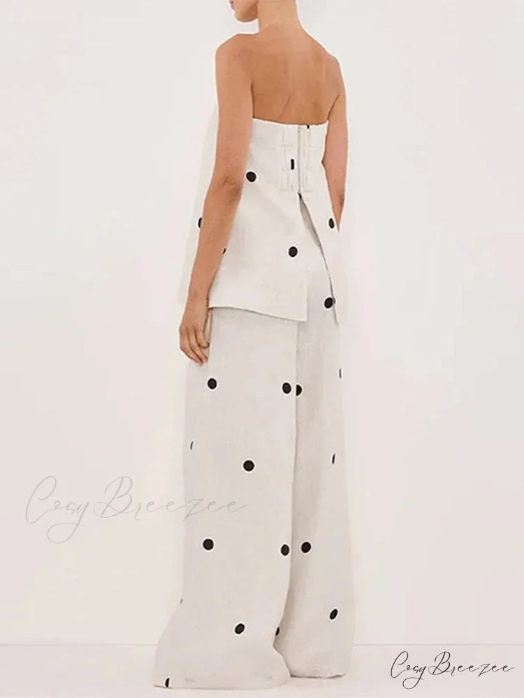 Puffed Sleeve Jacket Spacious Trousers Formal Two Piece Set officetwopieceset-250223