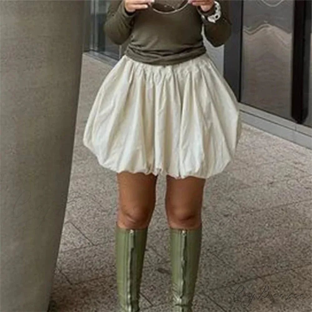 Puffy Wide A-Line Skirt skirts-250223