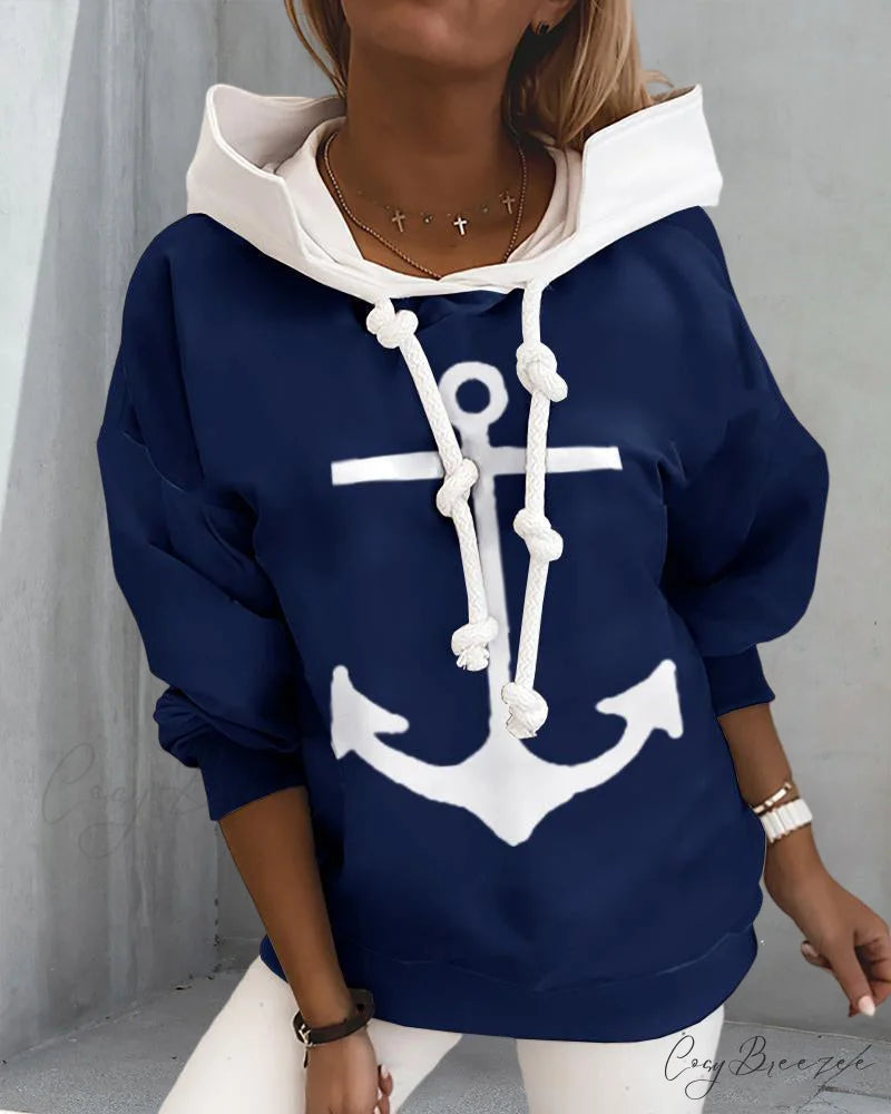 pullover pattern Anchor sweatshirt