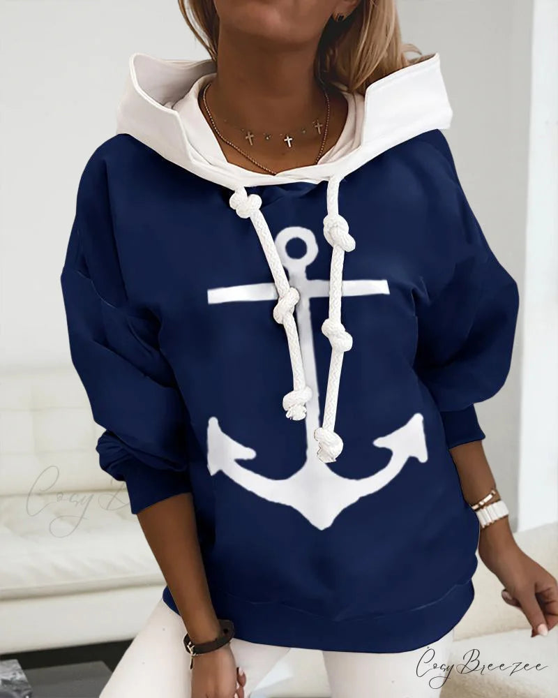 pullover pattern Anchor sweatshirt