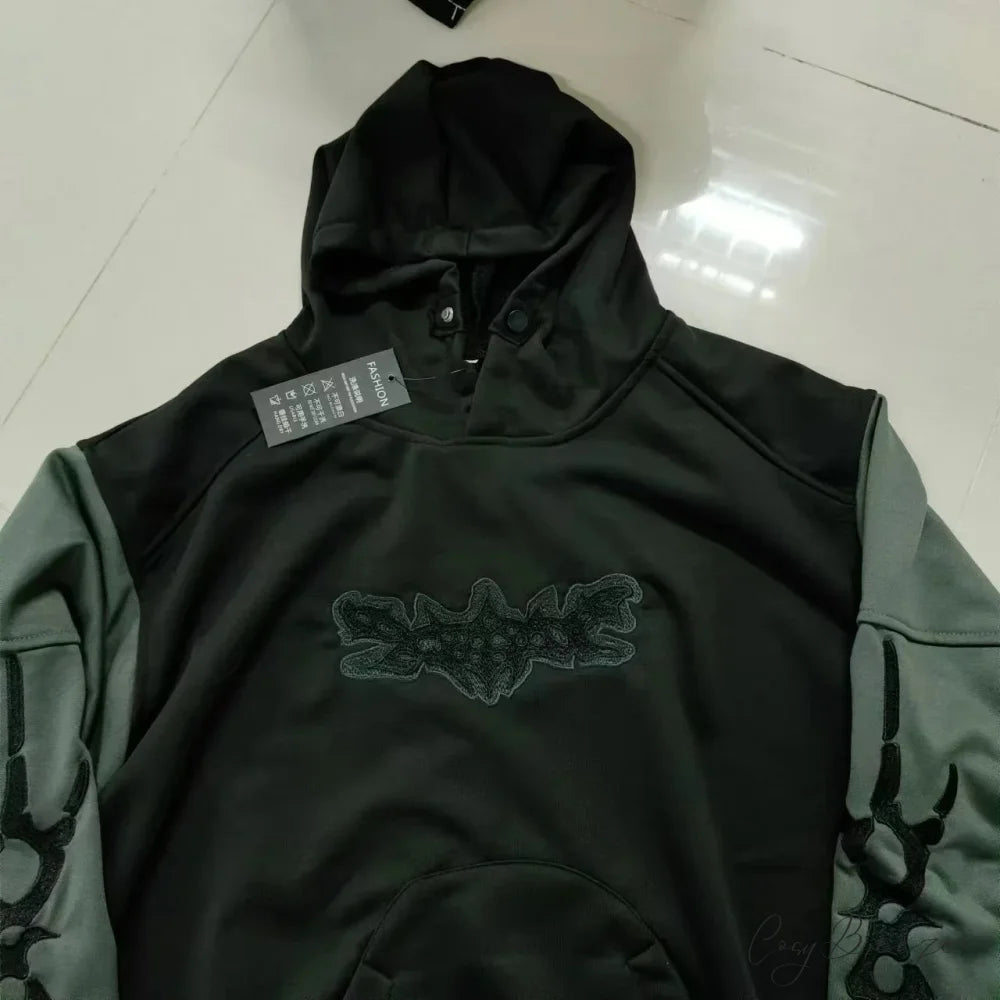 Punk Hip-Hop Embroidered Hoodie green / S hoodies-241228