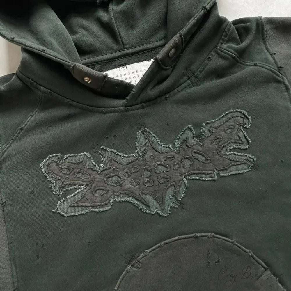 Punk Hip-Hop Embroidered Hoodie hoodies-241228