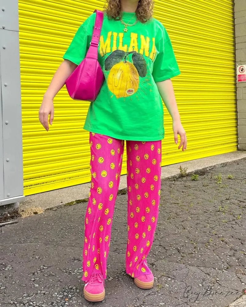 Punk Street Playful Lemon Print Tee green / S t-shirt-250223