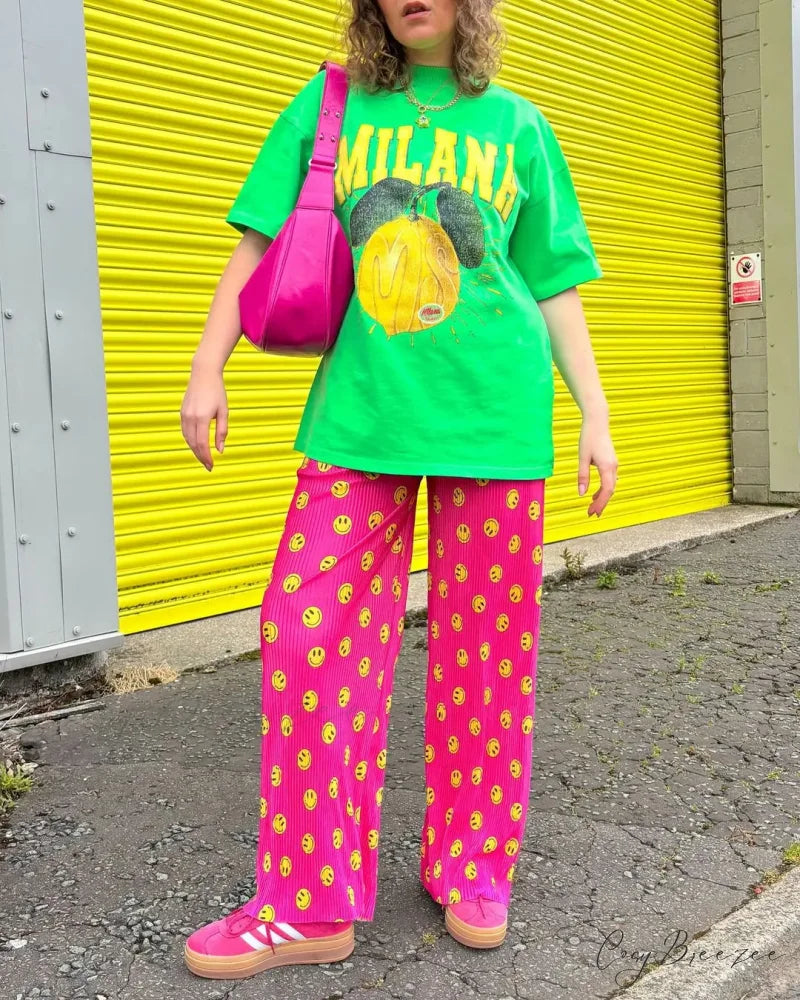 Punk Street Playful Lemon Print Tee t-shirt-250223