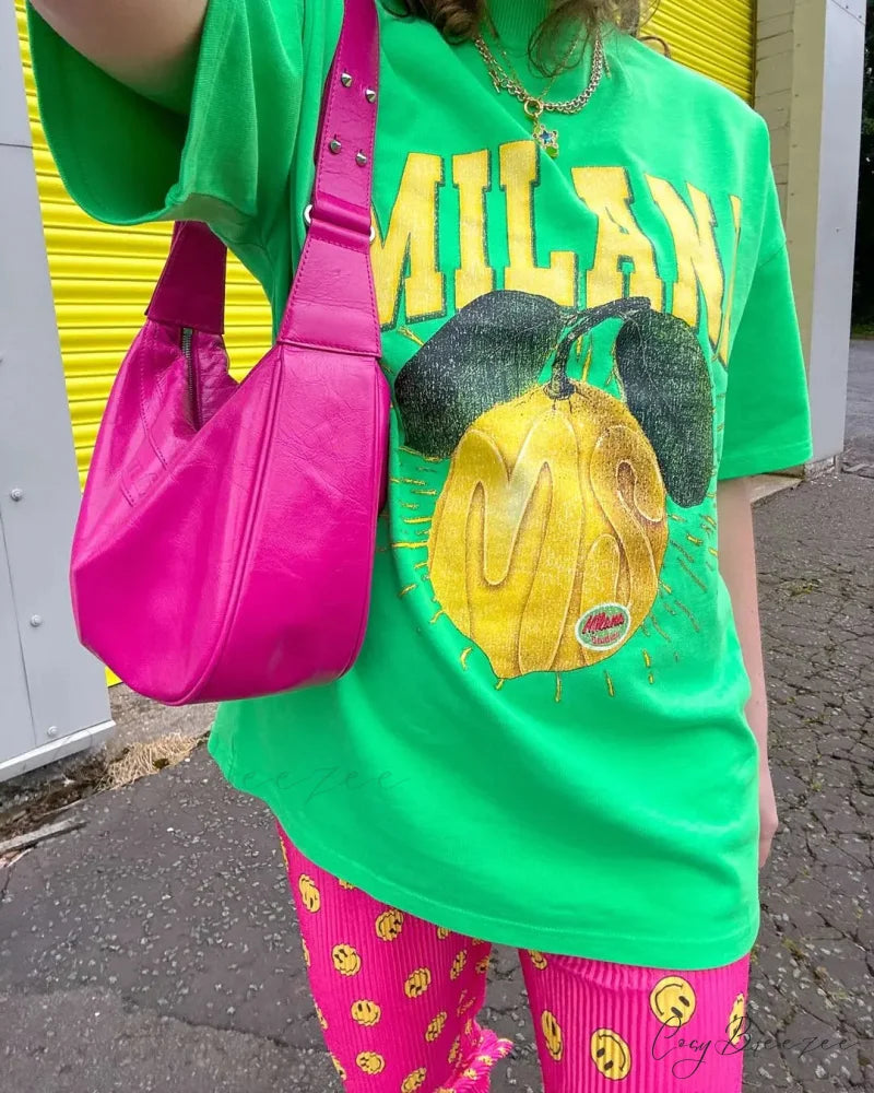 Punk Street Playful Lemon Print Tee t-shirt-250223
