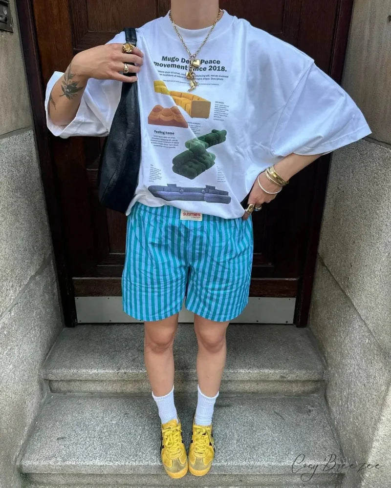 Punk Street Playful Lemon Print Tee white1 / S t-shirt-250223