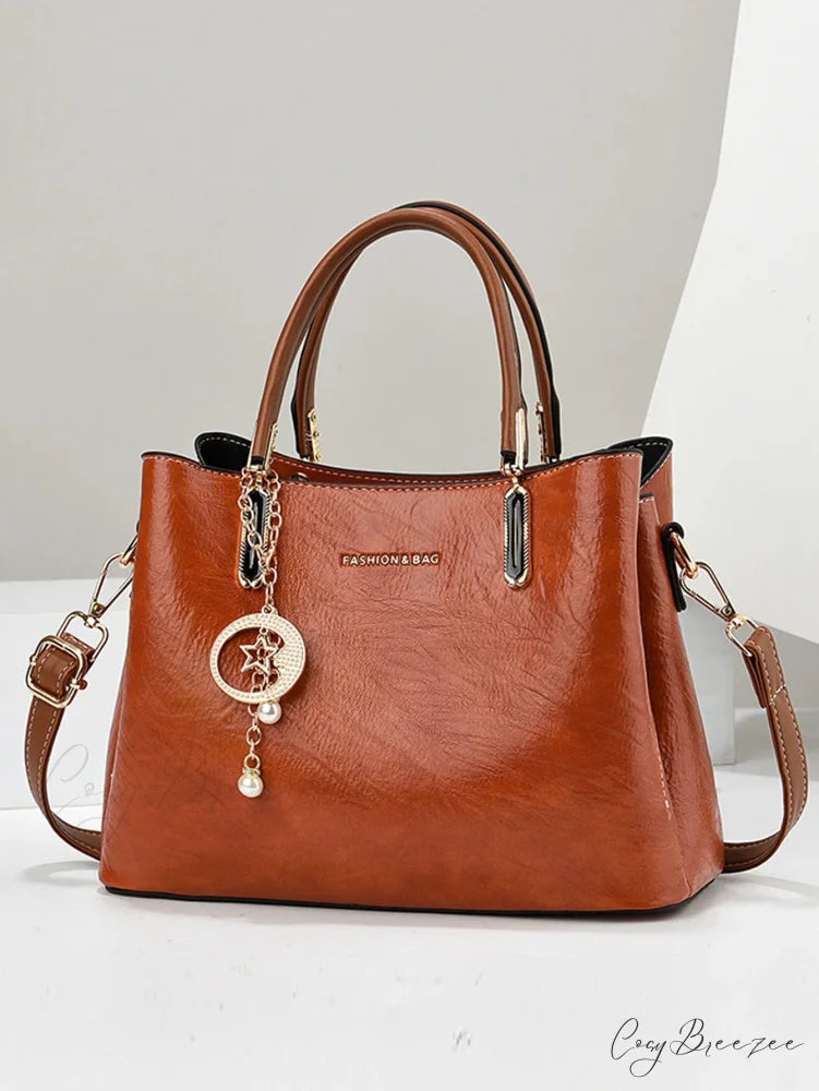 Pure Color Simple Senior Womens Crossbody Handbag Yellow handbag-250126
