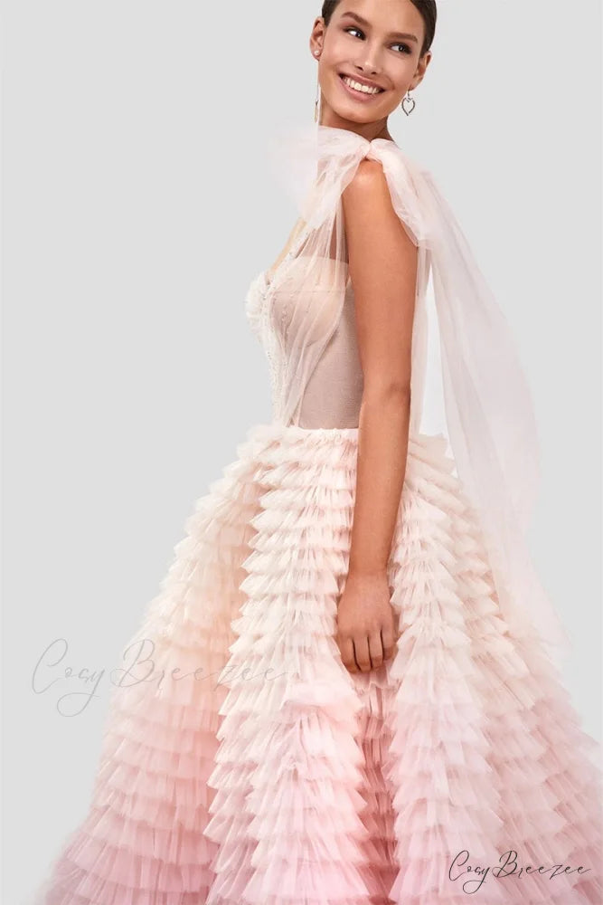 Pure Poise Tiered Trendy Ombre Maxi Dress