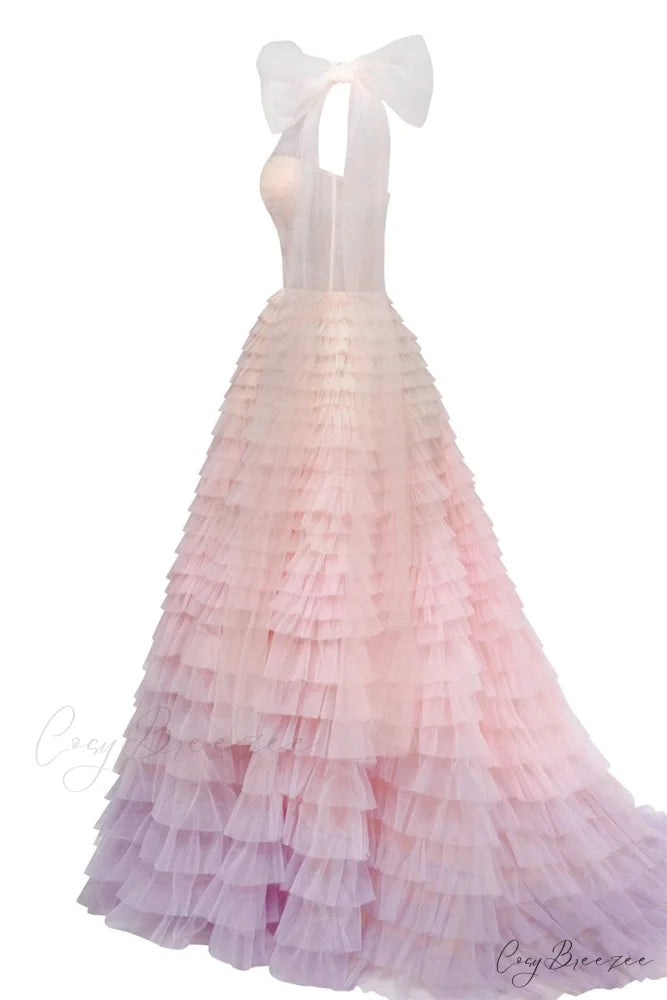 Pure Poise Tiered Trendy Ombre Maxi Dress