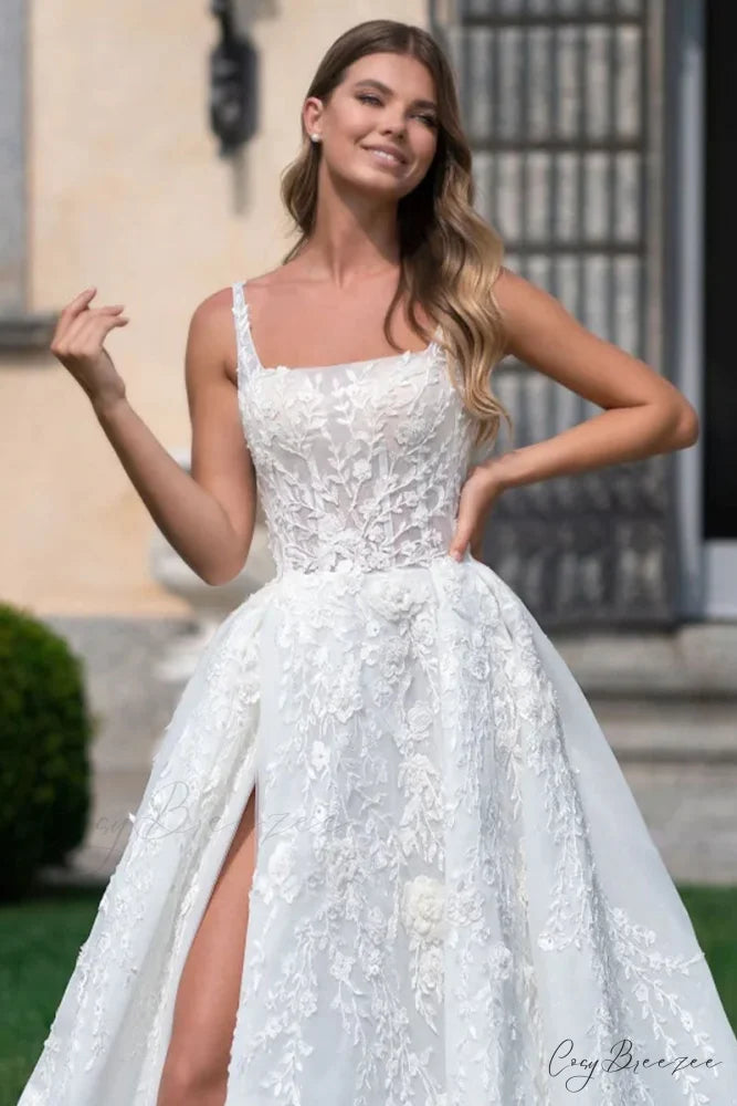 Pure Romance White Trendy Lace Wedding Dress