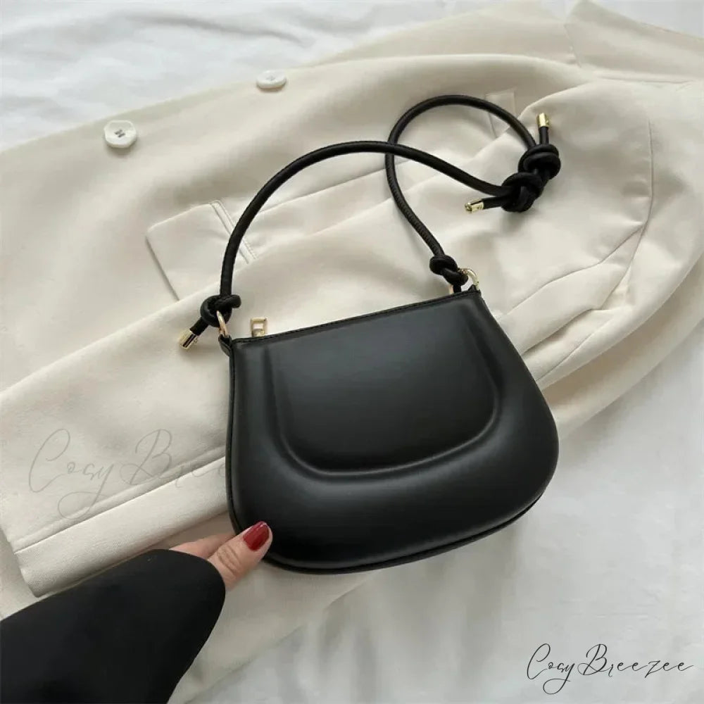 Purple Retro PU Leather Crossbody Black / 20x6x15cm shoulder-250126
