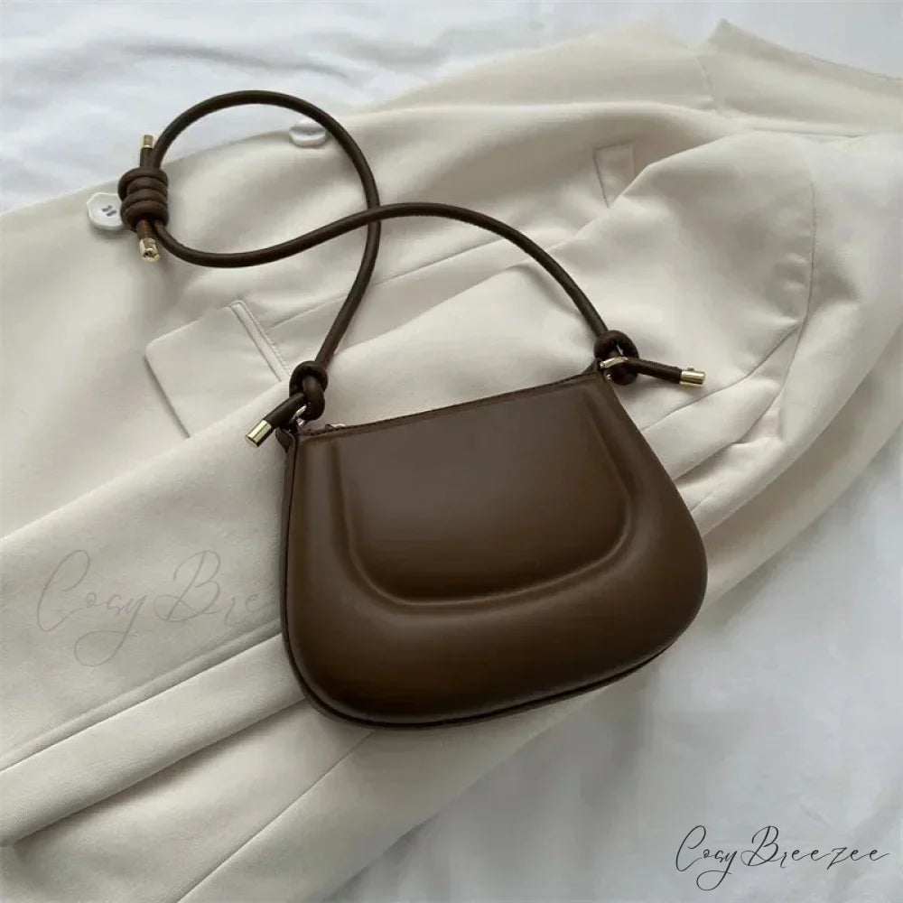 Purple Retro PU Leather Crossbody Brown / 20x6x15cm shoulder-250126